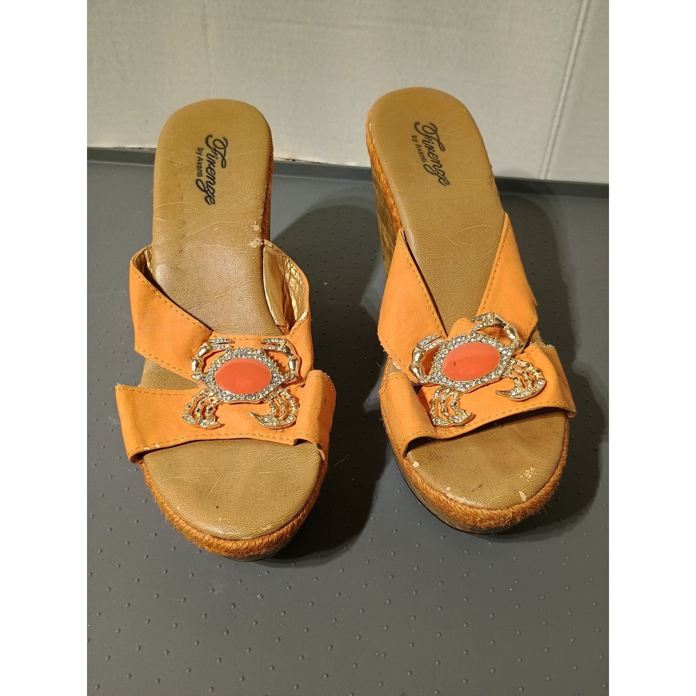 Firenze by Avanti - Crab Jeweled Wedge Women Shoes Sz. 6